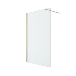 Paroi de douche à l'italienne fixe l.120 x H.195 cm, profilés alu finition doré brossé, GoodHome Ledava* Paroi De Douche