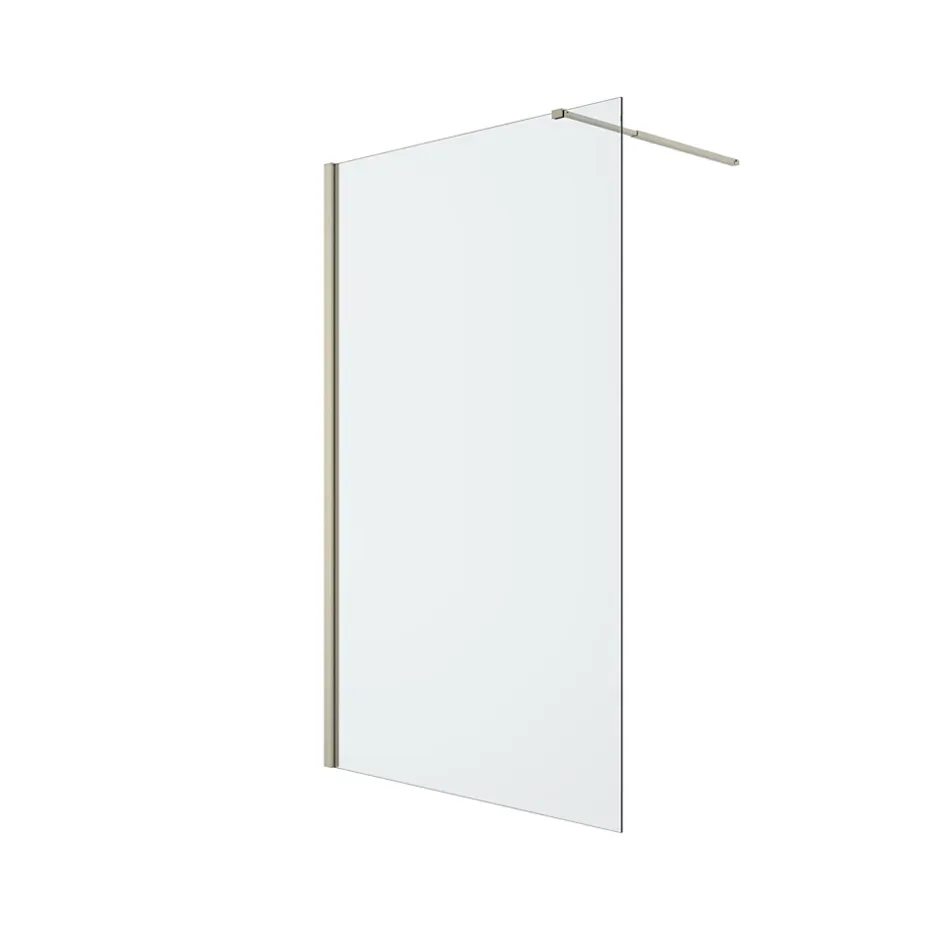 Paroi de douche à l'italienne fixe l.120 x H.195 cm, profilés alu finition doré brossé, GoodHome Ledava* Paroi De Douche