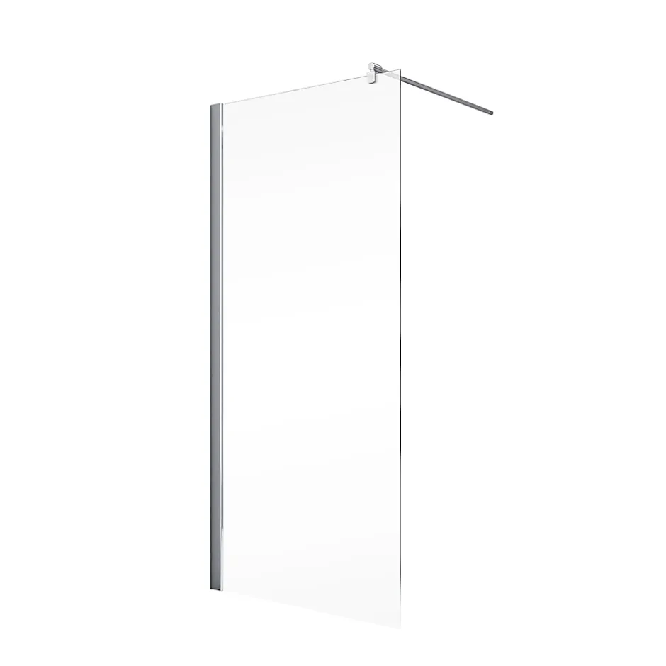 Paroi de douche à l'italienne l.120xH.190cm, Walk In, verre transparent anticalcaire 6mm, profilé chromé, Schulte NewStyle