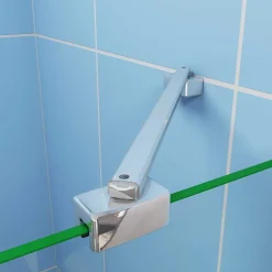 Paroi de douche à l'italienne pivotante chrome 120x190cm style atelier,8mm verre anticalcaire avec Porte Serviette Intégré* Paroi De Douche