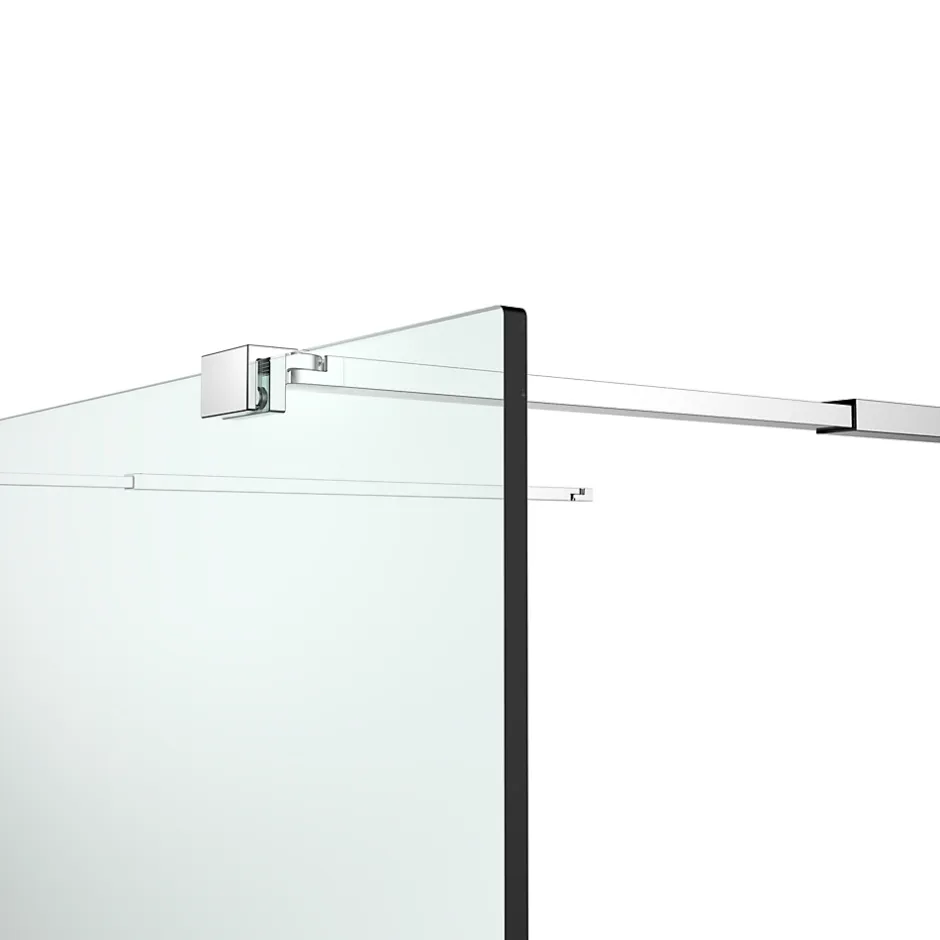 Paroi de douche à l'italienne centrale l.140 x 195 cm, profilés alu finition chrome, GoodHome Ledava* Paroi De Douche