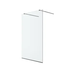 Paroi de douche à l'italienne centrale l.120 x 195 cm, profilés alu noir mat, GoodHome Ledava