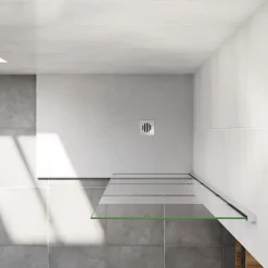 paroi de douche à l'italienne 80x190cm,6mm verre anticalcaire,paroi fixe avec bandes horizontales sérigraphiées* Paroi De Douche