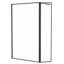 Paroi de douche à l'italienne et volet noir Galedo Dark Edge transparent 120+40cm* Paroi De Douche