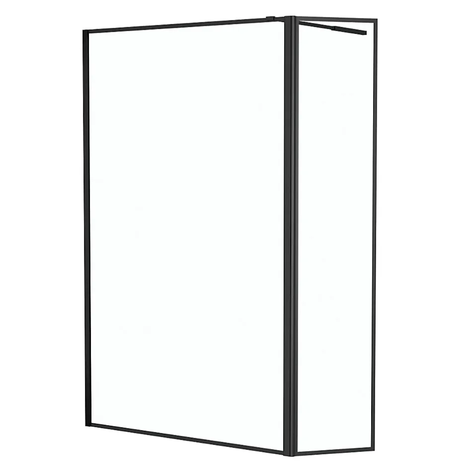 Paroi de douche à l'italienne et volet noir Galedo Dark Edge transparent 120+40cm* Paroi De Douche