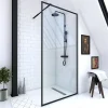 Paroi de douche à l'italienne noir Galedo Dark Edge transparent 100cm