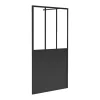 Vente-unique Paroi de douche à l'italienne style atelier - Noir mat - 140 x 200 cm - URBANIK* Paroi De Douche