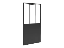 Vente-unique Paroi de douche à l'italienne style atelier - Noir mat - 140 x 200 cm - URBANIK* Paroi De Douche