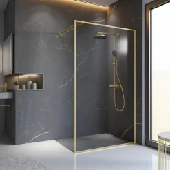 Paroi de douche à l'italienne transparente, profilé doré 100 cm, Schulte Impériale Contoura* Paroi De Douche