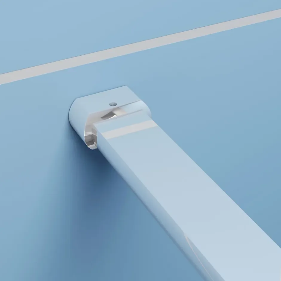 Paroi de douche à l'italienne Chrome 140x200cm - 8mm verre anticalcaire + Barre de fixation 140cm + Étagère de Douche 140cm* Paroi De Douche