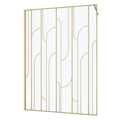 Paroi de douche à l'italienne l.140 x H.195 cm profilés doré brossé, Galedo Art Déco* Paroi De Douche