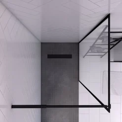 Paroi de douche à l'italienne noir Galedo Dark Edge transparent 90cm