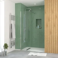 Paroi de douche à l'italienne H.195 x l.50 cm, ép. 5 mm, profilé chrome, Galedo Essentiel