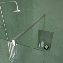 Paroi de douche à l'italienne H.195 x l.50 cm, ép. 5 mm, profilé chrome, Galedo Essentiel
