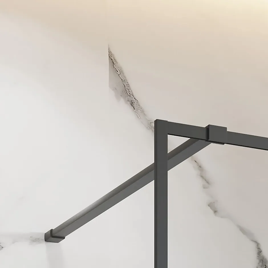 Paroi de douche à l'italienne transparente, profilé noir mat 90 cm, Schulte Impériale Contoura