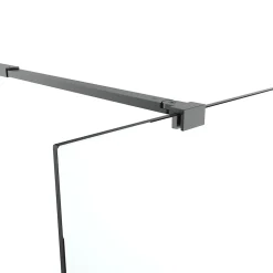 Paroi de douche à l'italienne fixe l.100 x H.195 cm, verre transparent, profilés alu noir, GoodHome Ledava* Paroi De Douche