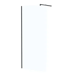 Paroi de douche à l'italienne H.195 x l.90 cm, ép. 5 mm, profilé noir, Galedo Essentiel