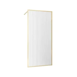 Paroi de douche à l'italienne l.90 x H.200 cm verre ondulé et profilés doré brossé, Galedo Golden Edge
