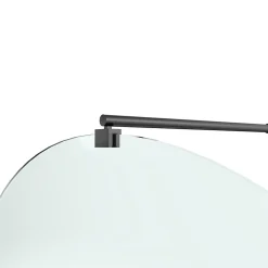 Paroi de douche à l'italienne arrondie l.120 x 198 cm, profilés alu finition noir mat, GoodHome Ledava* Paroi De Douche
