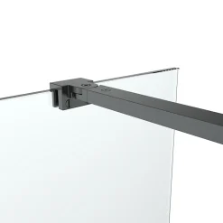 Paroi de douche à l'italienne fixe l.120 x H.195 cm, verre transparent, profilés alu noir, GoodHome Ledava