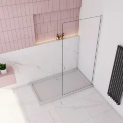 paroi de douche à l'italienne fixe 40x200cm,style atelier,Profilé en aluminium chromé,en 8mm verre anticalcaire,sans receveur