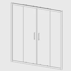 Kassandra Paroi de douche 2 verres fixes + 2 portes coulissantes BELLA 180 cm Paroi laterale : 67 - 69 cm