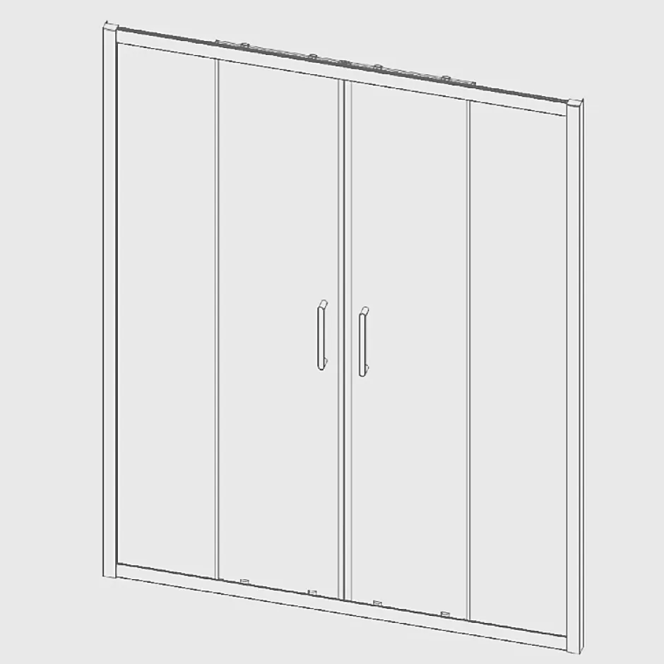 Kassandra Paroi de douche 2 verres fixes + 2 portes coulissantes BELLA 180 cm Paroi laterale : 67 - 69 cm