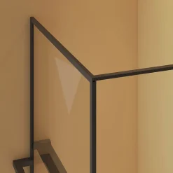Essebagno Paroi de douche 120 x 200 avec Porte Serviette et Porte Savon cadre complet Noire* Paroi De Douche