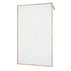 Aurlane Paroi de douche 120 x 200 HINATA style Japandi courbes douces - Cadre effet Bois - Verre 6mm