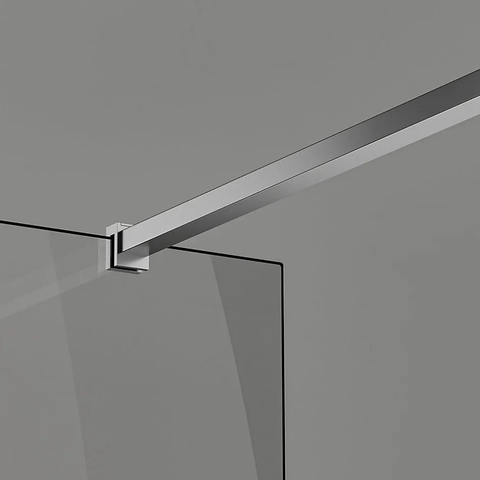 Paroi de douche a l italienne 70x200 cm Verre trempe 8 mm Profile mural et barre de stabilisation 90 cm recoupable Aluminium* Paroi De Douche