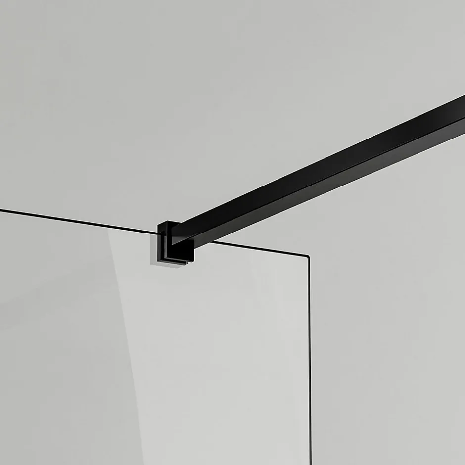 Paroi de douche a l italienne 70x200 cm Verre trempe 8 mm Profile mural et barre de stabilisation 90 cm recoupable Aluminium* Paroi De Douche