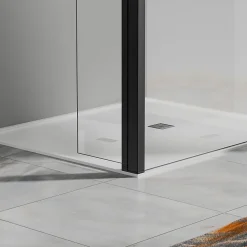 Paroi de douche a l italienne 70x200 cm Verre trempe 8 mm Profile mural et barre de stabilisation 90 cm recoupable Aluminium* Paroi De Douche