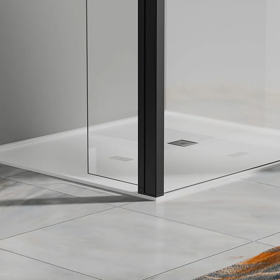 Paroi de douche a l italienne 70x200 cm Verre trempe 8 mm Profile mural et barre de stabilisation 90 cm recoupable Aluminium* Paroi De Douche