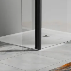 Paroi de douche a l italienne 70x200 cm Verre trempe 8 mm Profile mural et barre de stabilisation 90 cm recoupable Aluminium* Paroi De Douche