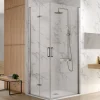 Kassandra Paroi de douche accès en angle NARDI 1 porte pivotante 75 cm + 1 porte pliante 85 cm à gauche* Cabine De Douche