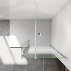 Paroi de douche avec 40 cm retour pivotant - 80 x 200 cm - 8 mm Verre effet Brume, finition chrome avec barre de fixation 90cm* Paroi De Douche