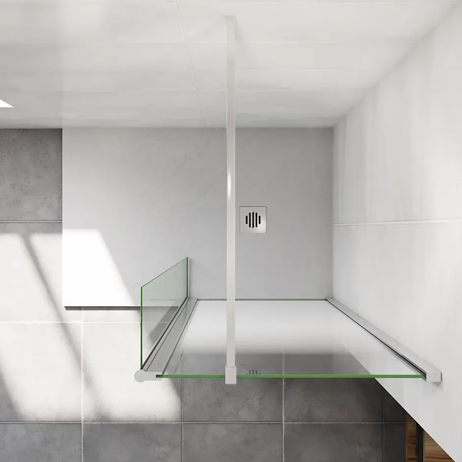 Paroi de douche avec 40 cm retour pivotant - 80 x 200 cm - 8 mm Verre effet Brume, finition chrome avec barre de fixation 90cm* Paroi De Douche