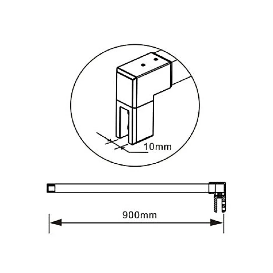 Paroi de douche avec 40 cm retour pivotant - 80 x 200 cm - 8 mm Verre effet Brume, finition chrome avec barre de fixation 90cm* Paroi De Douche