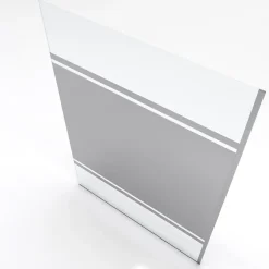 Aurlane Paroi de Douche avec Bande Miroir 140x200cm - Verre 8mm - Profilé Chrome - FREEDOM 2 MIRROR