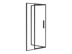 Vente-unique Paroi de douche avec porte pivotante noir mat style industriel - 120 x 80 x 195 cm - TORONI* Paroi De Douche