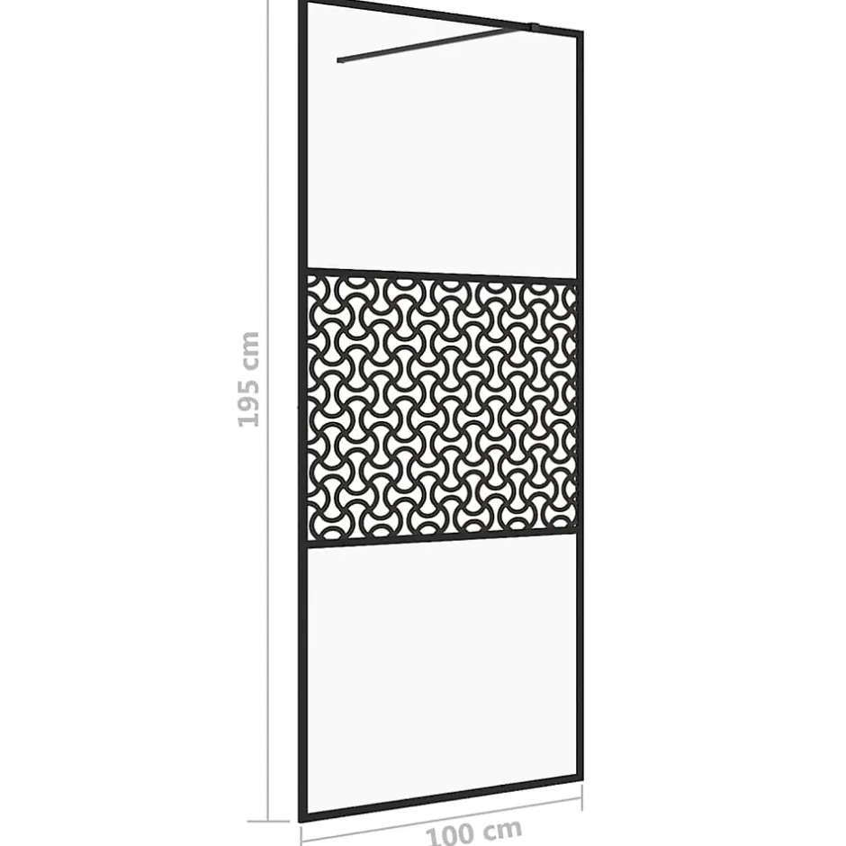 Vidaxl Paroi de douche avec verre ESG transparent 100x195 cm Noir
