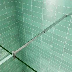 AICA Sanitaire Paroi de douche Chrome 100 x 200 cm avec volet pivotant à 180 degré - Verre anticalcaire - Barre de stabilisation incluse* Paroi De Douche