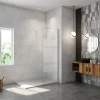 Paroi de douche chrome 80x190cm,6mm verre anticalcaire avec bandes horizontales sérigraphiées,avec barre de fixation 90cm