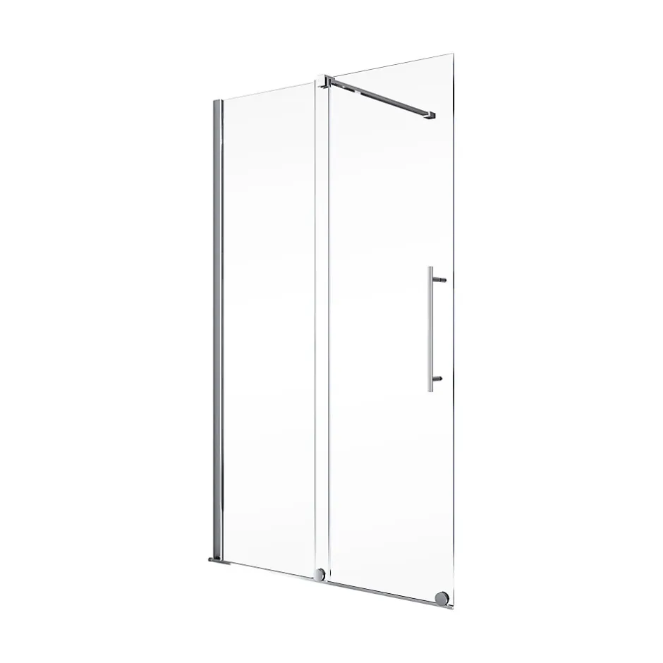 Paroi de douche coulissante l.140xH.200cm, Walk In, verre transparent anticalcaire 8mm, profilé chromé, Schulte NewStyle* Paroi De Douche