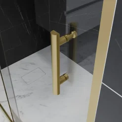 Cuisibane Paroi de douche coulissante 160 cm cadre doré GOLDY* Porte De Douche