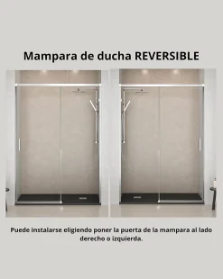 Baño Total Paroi de douche coulissante 1 porte 1 fixe 1 porte 140 cm (Adaptable 134-139cm) Verre 6 mm clair anti-calcaire Profil Chrome* Porte De Douche