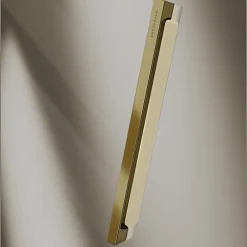 Kassandra Paroi de douche coulissante DELTA - Doré (Or Brossé) - 142-144.6 cm - Fermeture amortie - Réversible - Anticalcaire* Porte De Douche