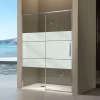 Kassandra Paroi de douche coulissante DELTA - Argent brillant - Sérigraphié - 130-132.6 cm - Fermeture amortie - Réversible - Anticalcaire* Porte De Douche