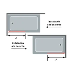 Kassandra Paroi de douche coulissante DELTA - Noir Mat - Sérigraphié - 113-115.6 cm - Fermeture amortie - Réversible - Anticalcaire