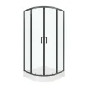 Vente-unique Paroi de douche d'angle avec receveur - Noir - L90 x l90 x H192 cm - SIDOA